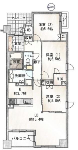ローレルコート京都御所東の間取り画像